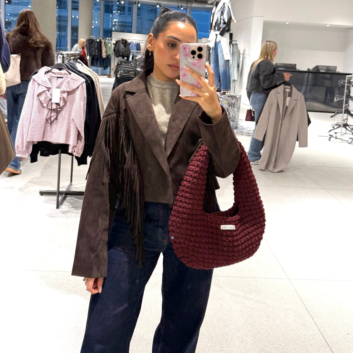 egg bag - burgundy